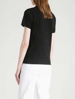 Comme Des Garçons Play Heart Logo-embroidered Cotton-jersey T-shirt -Sweaty Bety Clothing Shop 143 2000022 P1T107 S BLACK ALT03