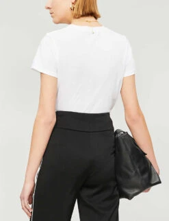 Vince Essential Round-neck Pima Cotton T-shirt -Sweaty Bety Clothing Shop 197 3004397 VR59183107 OPTICWHITE ALT02