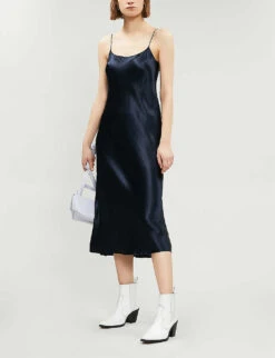 Vince Sleeveless Satin Slip Midi Dress -Sweaty Bety Clothing Shop 197 3004397 VR68551013 COASTAL ALT01