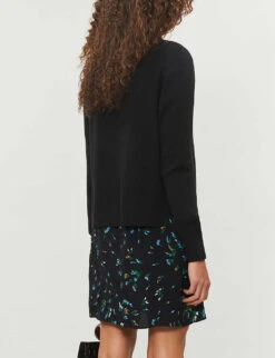 Whistles Button-up Cotton-blend Cardigan -Sweaty Bety Clothing Shop 501 10019 030736 BLACK ALT02