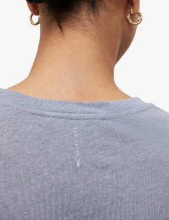 AllSaints Anna Crewneck Cotton T-shirt -Sweaty Bety Clothing Shop R00067685 STORMCLOUDGRE ALT04