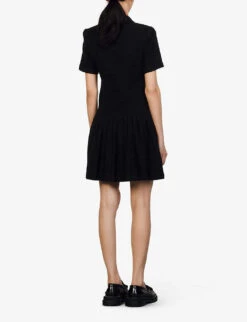 Sandro Rossa Cotton-blend Midi Dress -Sweaty Bety Clothing Shop R03630996 BLACK ALT03