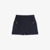 Sandro Siena High-waisted Wool-blend Shorts