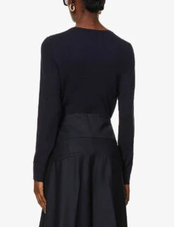 Joseph Round-neck Fine Merino-wool Jumper -Sweaty Bety Clothing Shop R03658528 NAVY ALT02