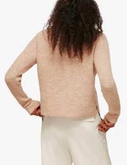 Whistles Ribbed Stretch-woven Cardigan 8 Whistles Ribbed Stretch-woven Cardigan -Sweaty Bety Clothing Shop R03667486 TAN ALT02