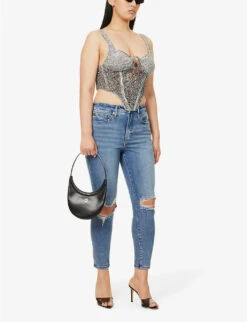 GOOD AMERICAN Good Legs Crop Skinny High-rise Stretch-denim Jeans -Sweaty Bety Clothing Shop R03717218 BLUE261 ALT01