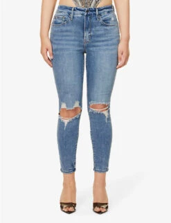 GOOD AMERICAN Good Legs Crop Skinny High-rise Stretch-denim Jeans -Sweaty Bety Clothing Shop R03717218 BLUE261 ALT02
