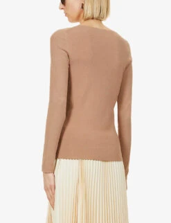 Joseph V-neck Silk-blend Jumper 10 Joseph V-neck Silk-blend Jumper -Sweaty Bety Clothing Shop R03731167 CAMEL ALT02