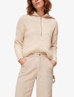 Whistles Tapered Mid-rise Corduroy Jeans -Sweaty Bety Clothing Shop R03733631 CREAM ALT04