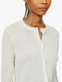 Joseph Cashair Round-neck Cashmere Cardigan -Sweaty Bety Clothing Shop R03750629 IVORY ALT04