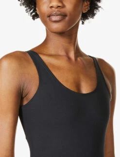 Girlfriend Collective Bike Scoop-neck Recycled Polyester-blend Unitard -Sweaty Bety Clothing Shop R03756272 BLACK ALT04