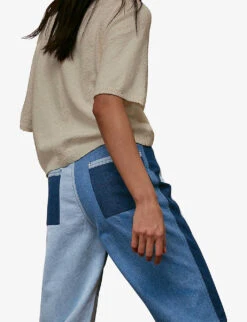 Whistles Patchwork Straight-leg High-rise Jeans -Sweaty Bety Clothing Shop R03763552 DENIM ALT04