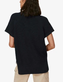 Whistles Round-neck Ribbed Cotton Tunic -Sweaty Bety Clothing Shop R03769045 NAVY ALT02