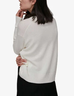 Whistles Long-sleeved Cashmere Cardigan -Sweaty Bety Clothing Shop R03769047 IVORY ALT02