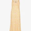 Whistles Safari-print Satin Midi Dress -Sweaty Bety Clothing Shop R03776759 YELLOW M