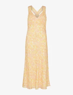 Whistles Safari-print Satin Midi Dress