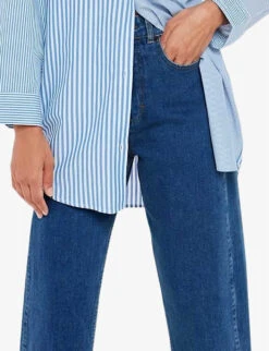 Whistles Barrel High-rise Straight-leg Jeans -Sweaty Bety Clothing Shop R03777969 BLUE ALT02