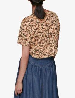 Whistles Ultimate Graphic-print Linen T-shirt -Sweaty Bety Clothing Shop R03780626 MULTICOLOURED ALT02