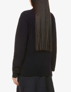 Comme Des Garçons Play Heart-embroidered Wool Cardigan -Sweaty Bety Clothing Shop R03829845 NAVY ALT03