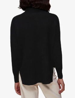 Whistles Roll-neck Cashmere Jumper -Sweaty Bety Clothing Shop R03833331 BLACK ALT03