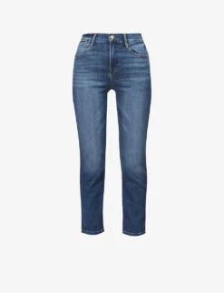 FRAME Le High Straight High-rise Slim-fit Cotton-twill Jeans