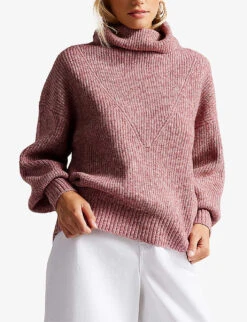 Ted Baker Cchloe High-neck Wool-blend Jumper -Sweaty Bety Clothing Shop R03862229 PLPINK ALT02