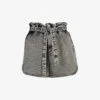 AllSaints Dale Paperbag-waist High-rise Stretch-denim Shorts -Sweaty Bety Clothing Shop R03875945 SNOWBLACK M