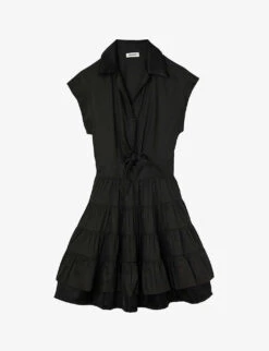 Sandro Fifi Ruffled Cotton Mini Dress