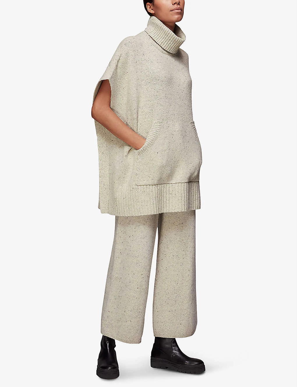 Whistles Speckled Roll-neck Wool-blend Cape 4 Whistles Speckled Roll-neck Wool-blend Cape - Image 2