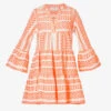 Devotion Twins Ella Flared-sleeve Stretch-cotton Mini Dress -Sweaty Bety Clothing Shop R03886533 NEONORANGEOFFWHITE M
