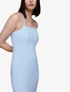 Whistles Emily Square-neck Strappy Stretch-crepe Maxi Dress -Sweaty Bety Clothing Shop R03896118 PALEBLUE ALT04
