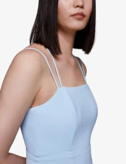 Whistles Emily Square-neck Strappy Stretch-crepe Maxi Dress -Sweaty Bety Clothing Shop R03896118 PALEBLUE ALT05
