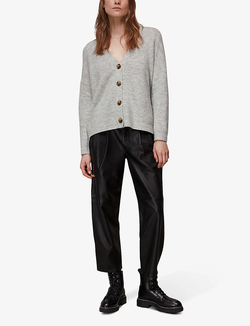 Whistles Ribbed V-neck Knit Cardigan 4 Whistles Ribbed V-neck Knit Cardigan - Image 2