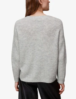 Whistles Ribbed V-neck Knit Cardigan 10 Whistles Ribbed V-neck Knit Cardigan -Sweaty Bety Clothing Shop R03897325 GREY ALT03