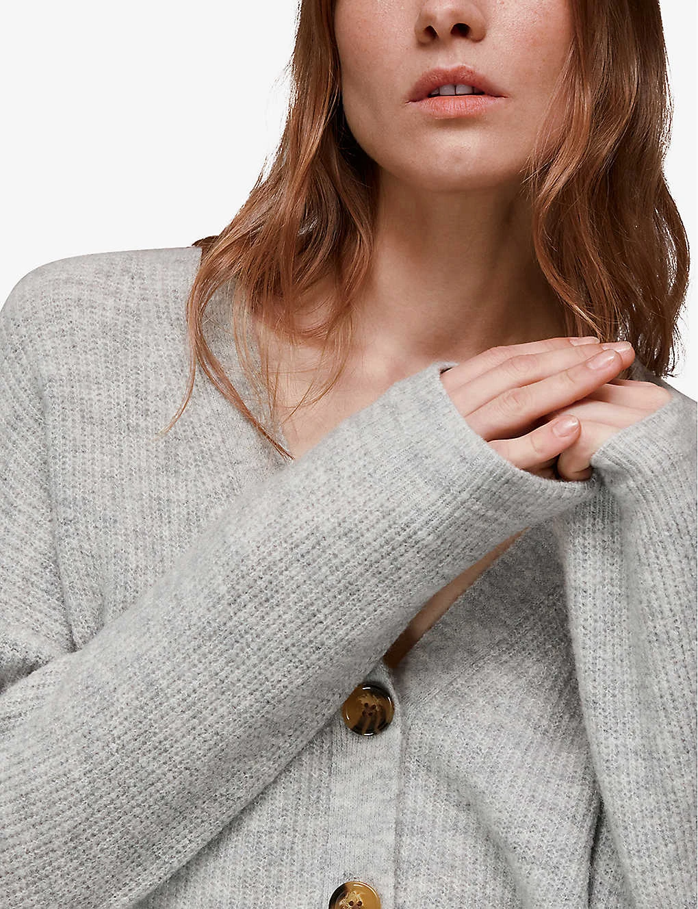 Whistles Ribbed V-neck Knit Cardigan 7 Whistles Ribbed V-neck Knit Cardigan - Image 5