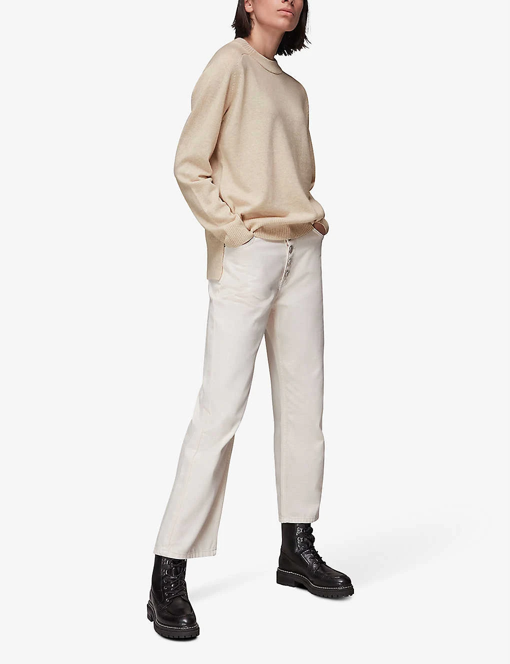 Whistles Crewneck Knitted Cashmere Jumper 4 Whistles Crewneck Knitted Cashmere Jumper - Image 2