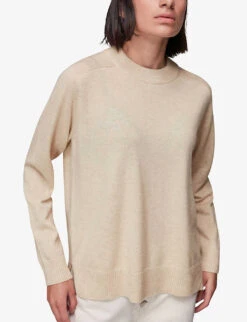 Whistles Crewneck Knitted Cashmere Jumper 10 Whistles Crewneck Knitted Cashmere Jumper -Sweaty Bety Clothing Shop R03899987 CREAM ALT02
