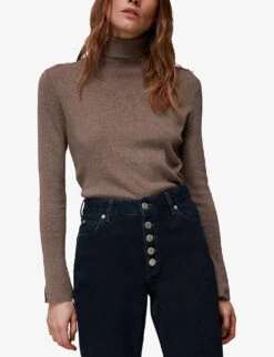 Whistles Hollie Straight-leg High-rise Organic-cotton Jeans -Sweaty Bety Clothing Shop R03899989 NAVY ALT03