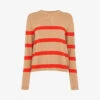 Whistles Stripe-detail Crew-neck Knitted Cotton Jumper