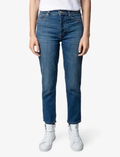 Zadig & Voltaire Mamma Straight-leg Mid-rise Stretch-denim Jeans -Sweaty Bety Clothing Shop R03910623 MEDIUMBLUE ALT04