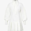 Oversized-collar Crepe Mini Dress -Sweaty Bety Clothing Shop R03913527 WHITE M