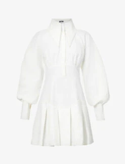 Oversized-collar Crepe Mini Dress