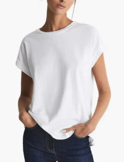 Reiss Tereza Cotton-jersey T-shirt -Sweaty Bety Clothing Shop R03925920 WHITE ALT02