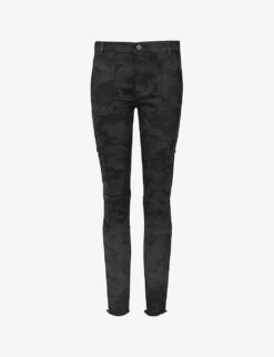 AllSaints Duran Camouflage-print Stretch-denim Skinny Jeans