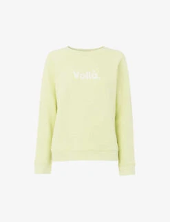 Whistles Voila-embroidered Cotton Sweatshirt