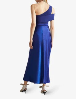 Ted Baker Ivena Asymmetric Satin Maxi Dress -Sweaty Bety Clothing Shop R03936565 DKBLUE ALT03