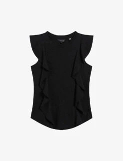 Ted Baker Kathley Ruffled Cotton And Linen T-shirt