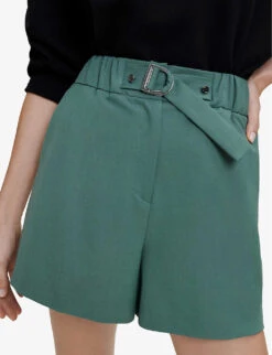 Maje Ivillette High-rise Tailored Stretch-woven Shorts 11 Maje Ivillette High-rise Tailored Stretch-woven Shorts -Sweaty Bety Clothing Shop R03947587 VERTS ALT04