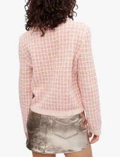 Maje Malo Checked Knitted Cardigan -Sweaty Bety Clothing Shop R03947798 ROSES ALT03