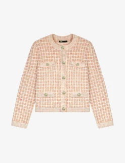 Maje Malo Checked Knitted Cardigan